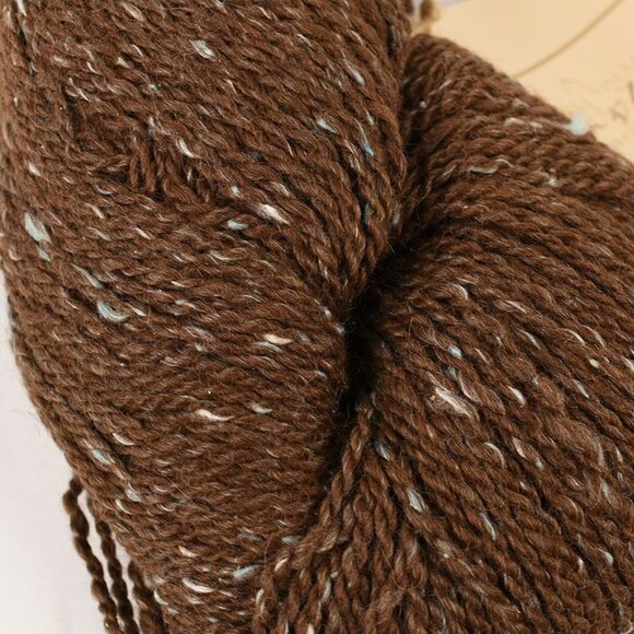 Long Island Yarn & Farm Yarn Sport Weight Alpaca Silk Sari Earth Shine Brown - Picture 2 of 3